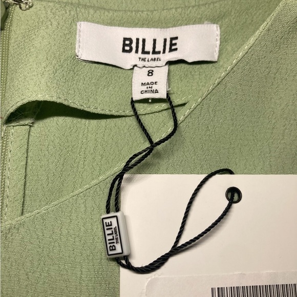 BILLIE The Label Revolve Helena Mini Dress Women’s Sage Green Puff Sleeves - Picture 11 of 16